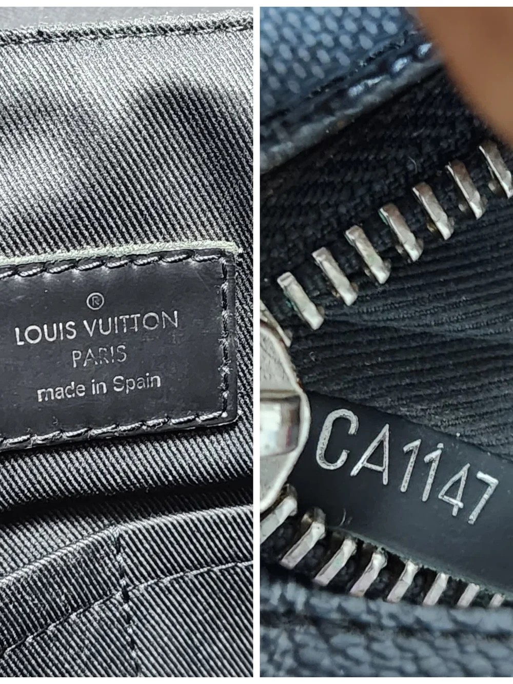 LOUIS VUITTON Damier Graphite District GM Men Messenger Bag Black/Grey